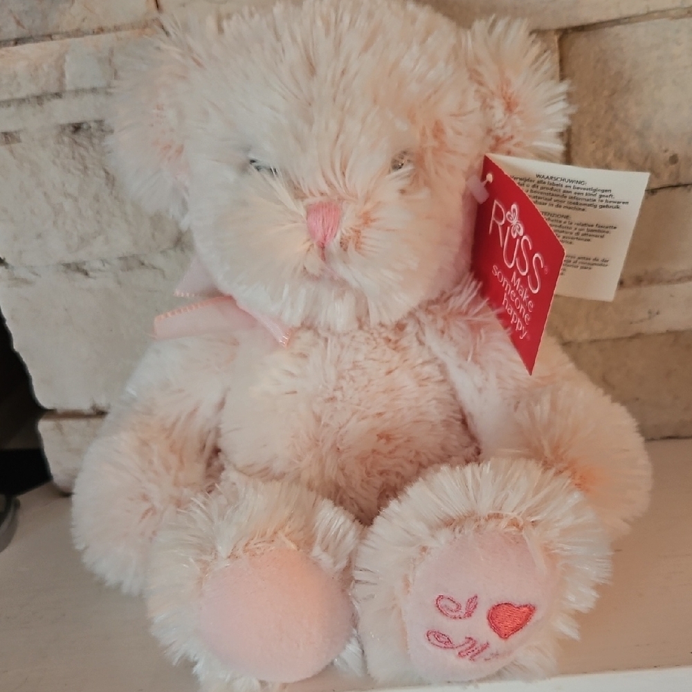 Russ "I Love Mom" Pink Plush Teddy Bear